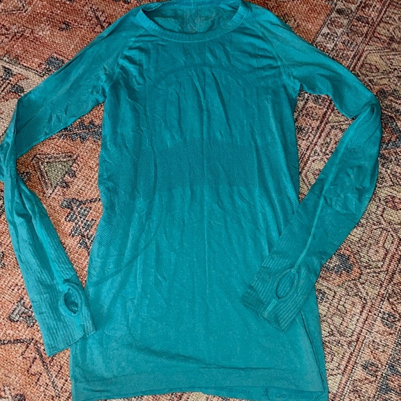 LULULEMON TEAL / PACIFIC BREEZE LONG SLEEVE CREW WORKOUT TOP 🩱💪🏽 - Picture 2 of 10